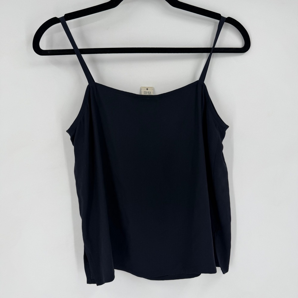 Eileen Fisher Silk Camisole Women S‎ Navy Blue Spaghetti Strap Minimalist Chic - Picture 6 of 8